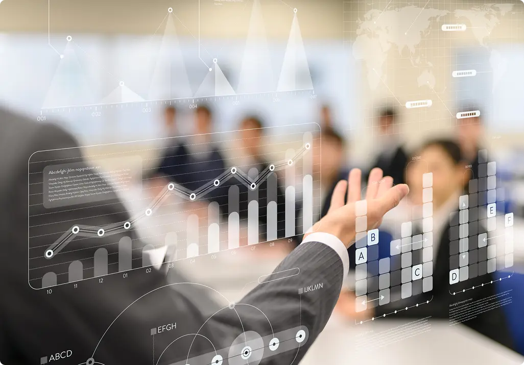 データグラフを用いたWEB解析の打ち合わせ風景